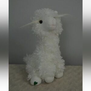 Portland Plush Lola Llama Alpaca Plush Stuffed Animal Toy White Green Heart